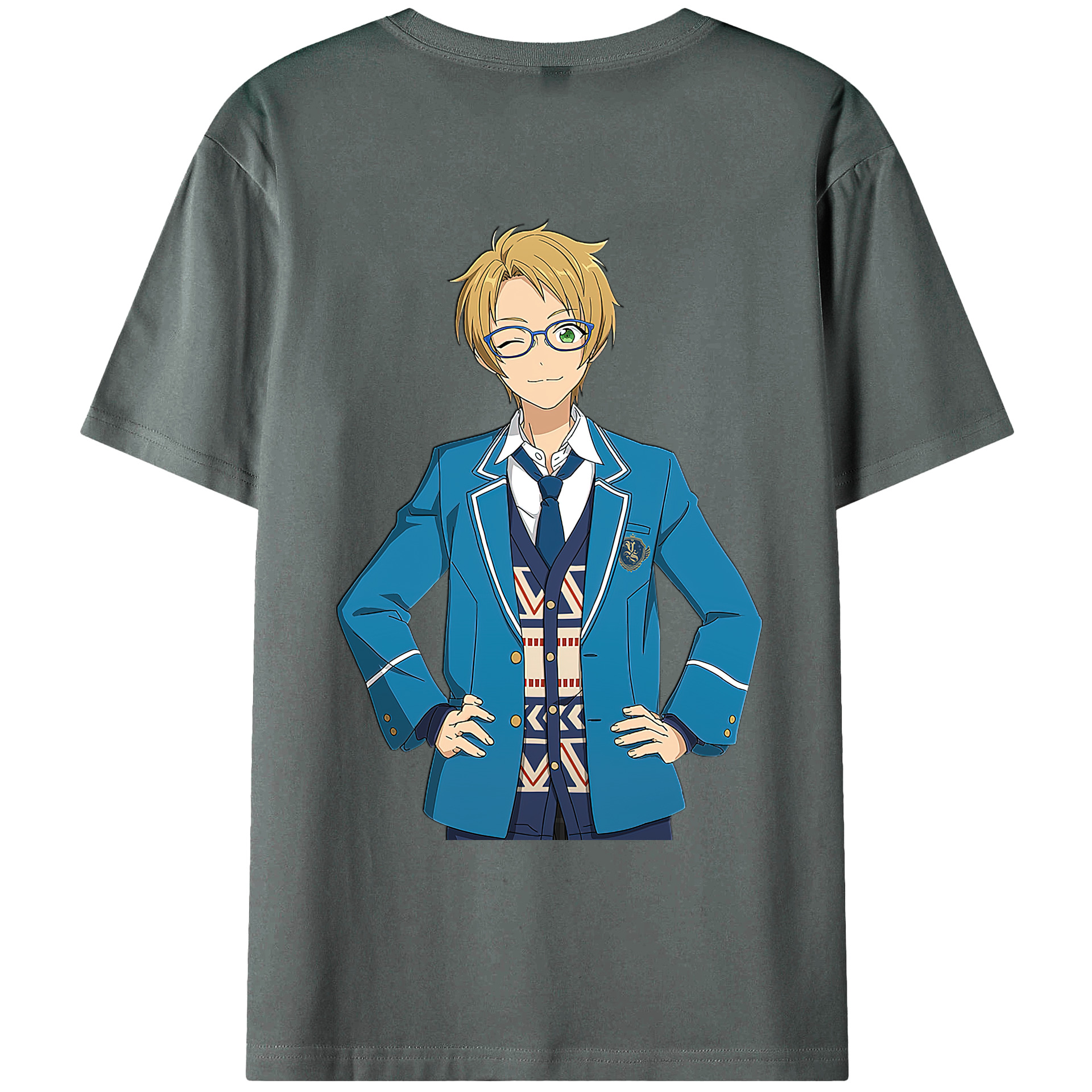 （画像用） あんさんぶるスターズ! Ensemble Stars 綿100％ メンズ半袖Tシャツ（バックプリント） 通気性
